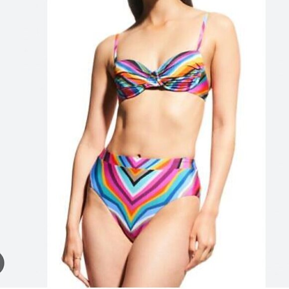 New! Trina Turk Louvre Bikini Set - High Waisted Bottoms and Under‎ Wire Top - Picture 1 of 13